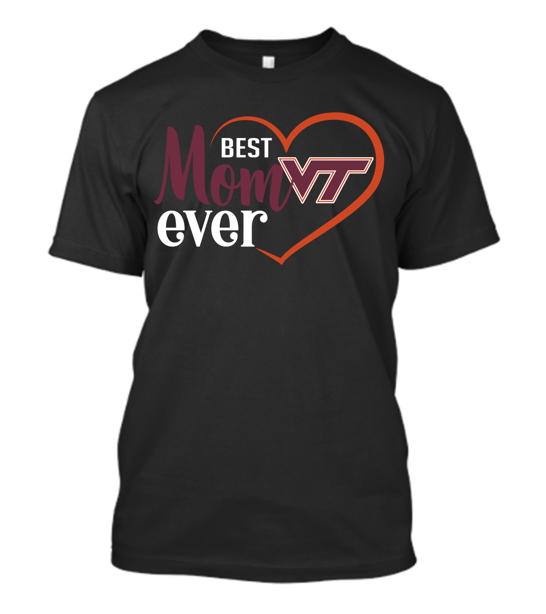 Virginia Tech Hokies Vt Best Mom Ever Heart T-Shirt