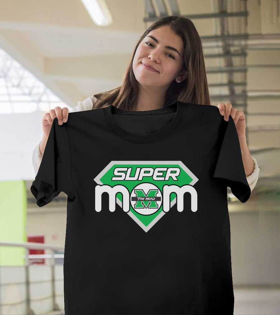 Marshall Thundering Herd Super Mom Logo With The Herd T-Shirt