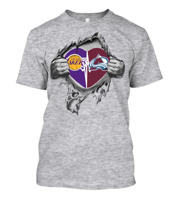 Los Angeles Lakers Colorado Avalanche Heart T-Shirt
