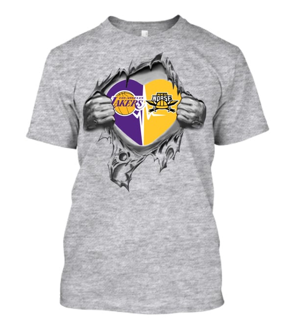 Los Angeles Lakers Northern Kentucky Norse Split Heart T-Shirt