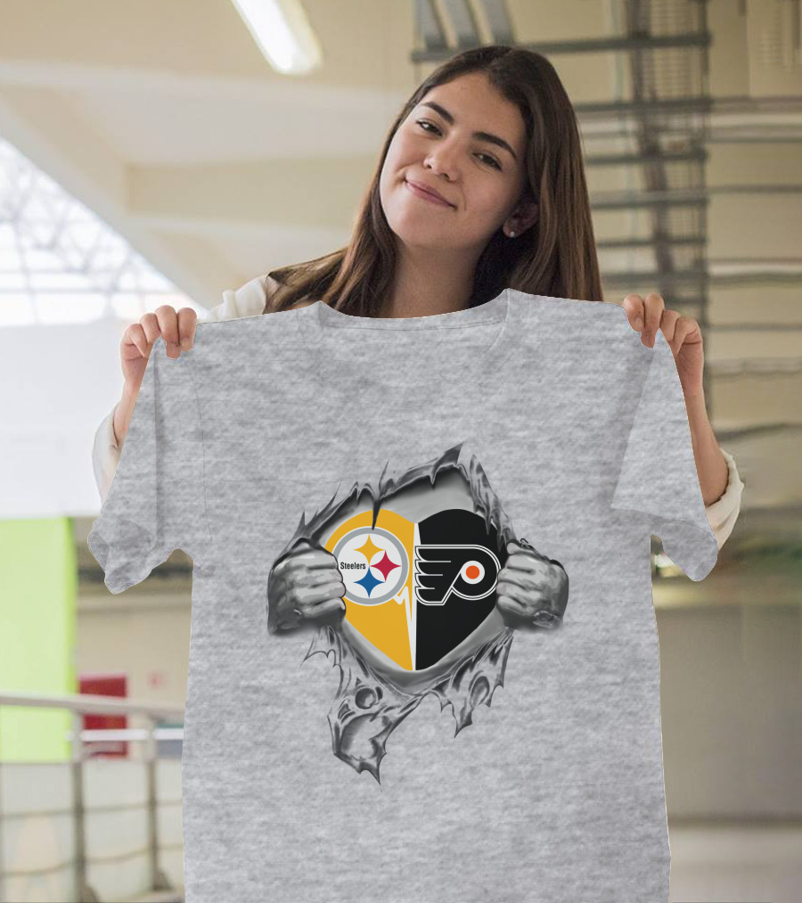 Steelers And Flyers It's In My Heart T-Shirt