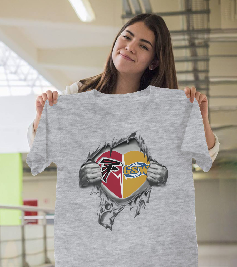 Falcons Georgia Southwestern Hurricanes Heart T-Shirt