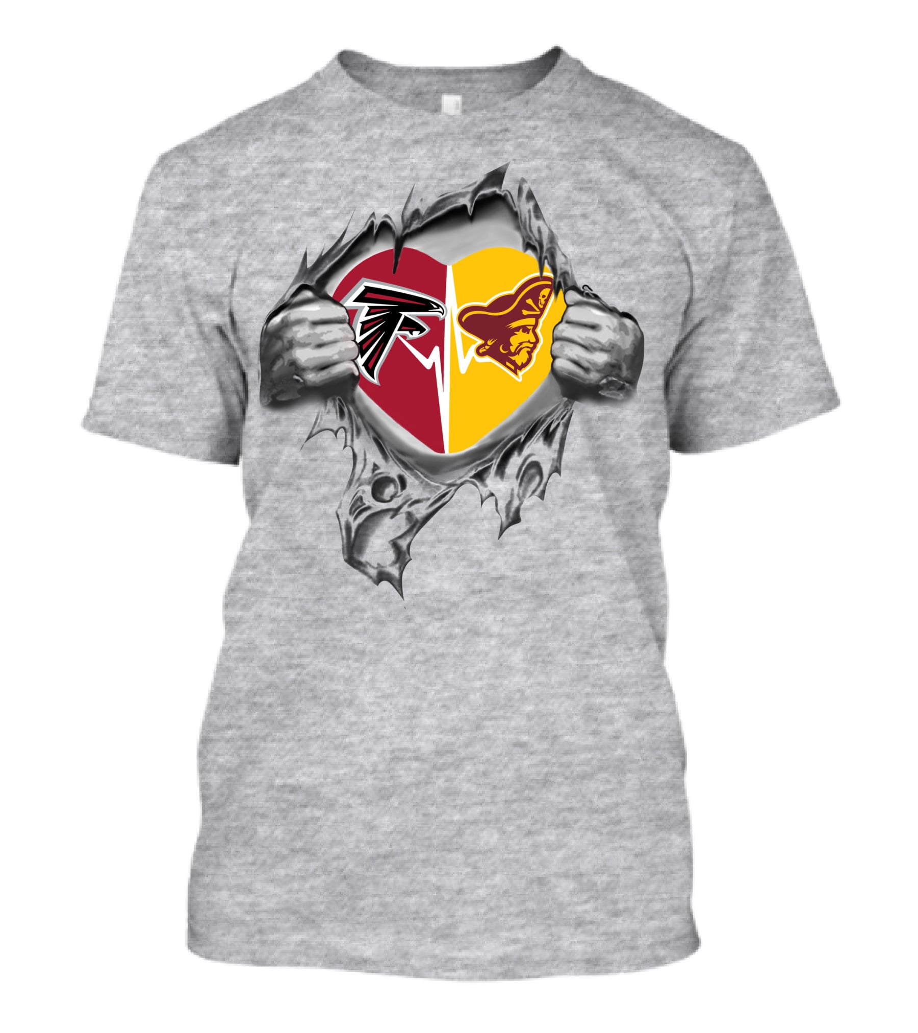 Falcons Armstrong Atlantic St Pirates Heart T-Shirt