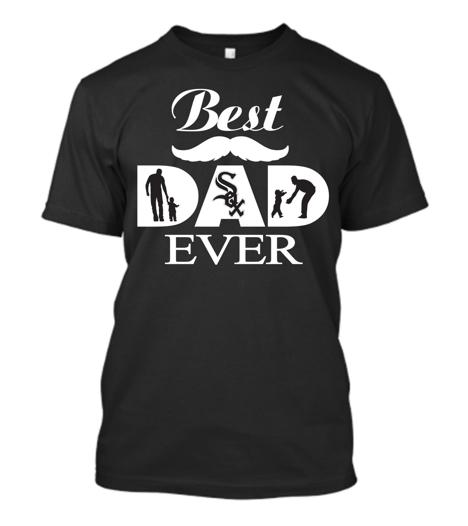 Best Dad Ever Chicago White Sox Father And Child Silhouette T-Shirt