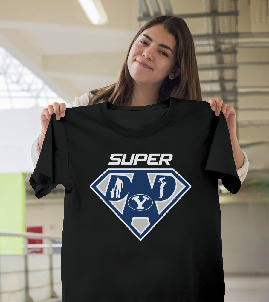 Super Dad Byu Cougars Logo Shield T-Shirt