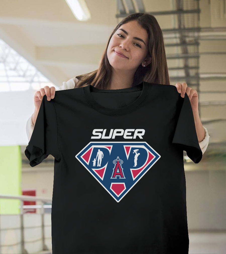 Los Angeles Angels Super Dad Logo With Silhouette Styles T-Shirt