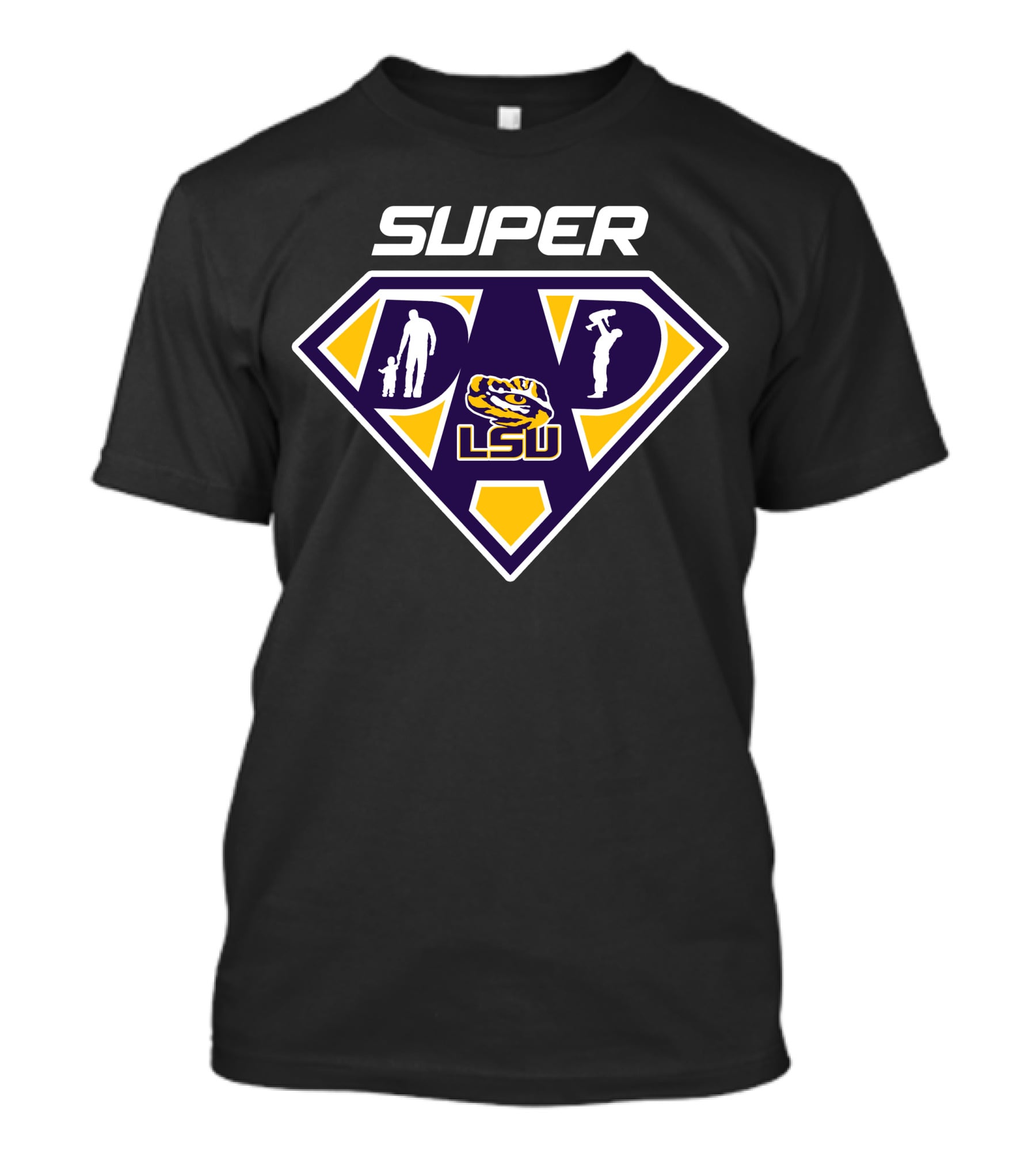 Lsu Tigers Super Dad Hero Icon T-Shirt