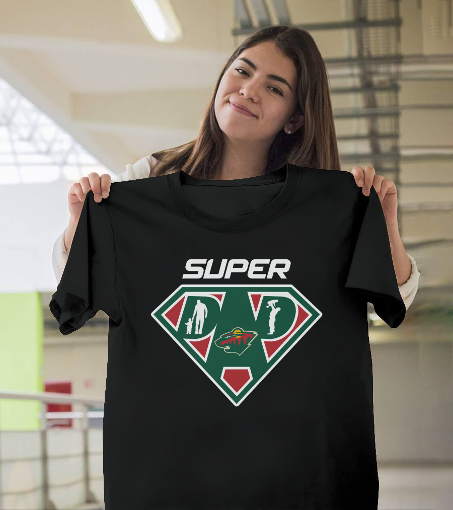 Super Dad Minnesota Wild Hockey Symbol T-Shirt