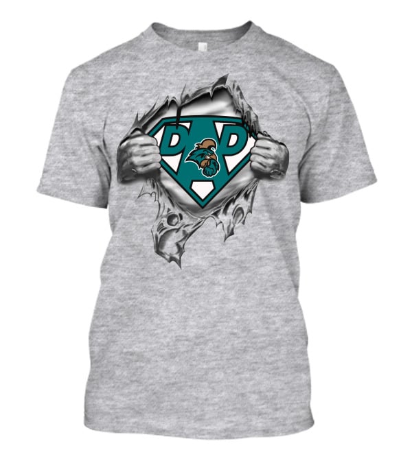 Coastal Carolina Chanticleers Super Dad Tearing Open T-Shirt