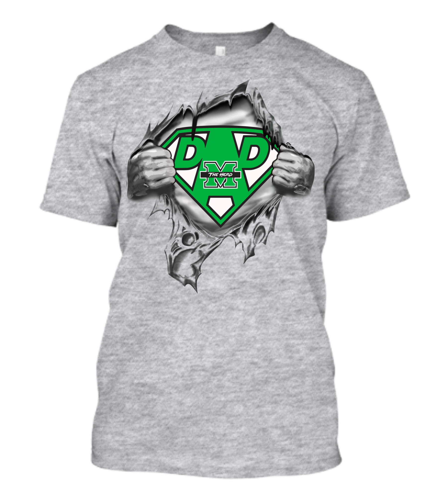 Marshall Thundering Herd Super Dad Logo The Herd Superman Style T-Shirt