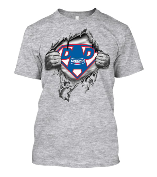 Dad Danone Superhero Logo With Ripped Suit T-Shirt