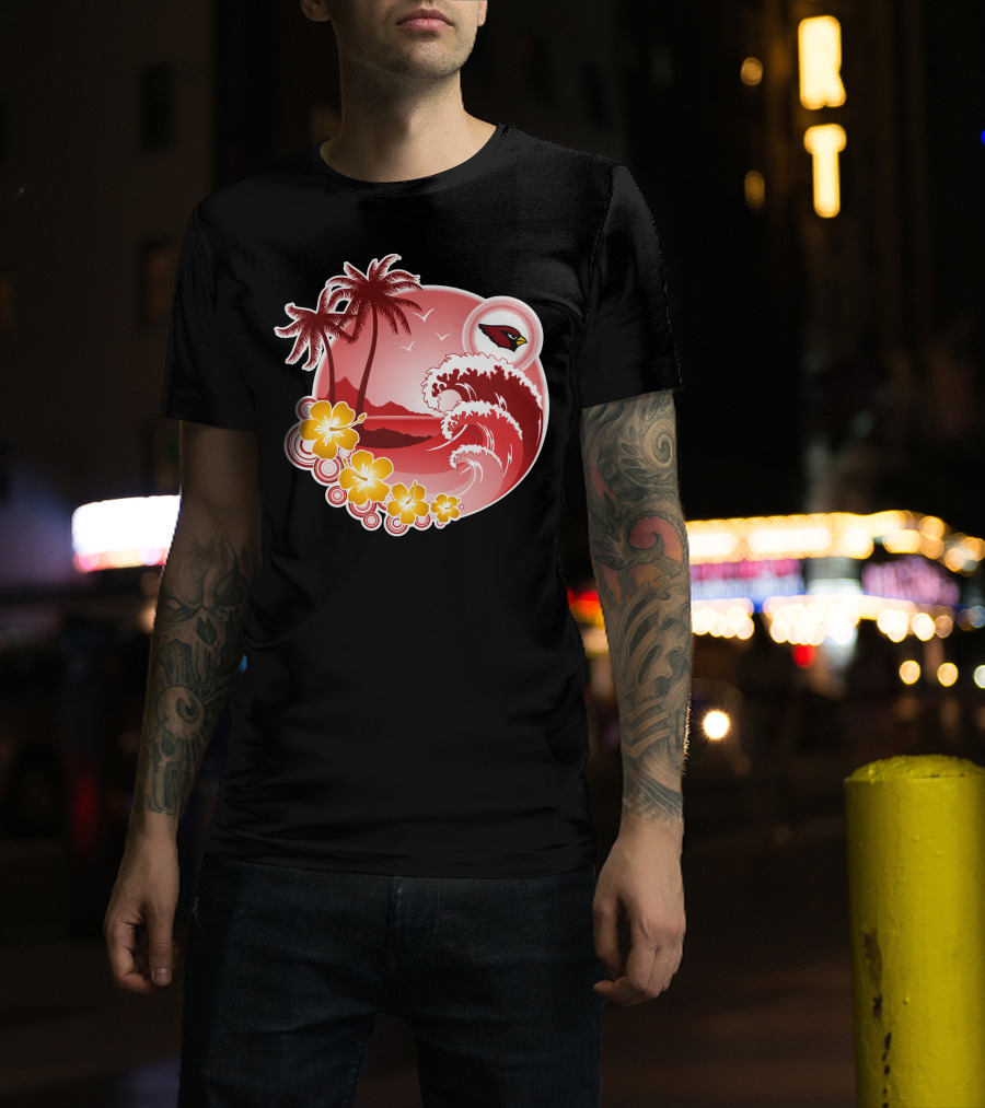 Arizona Cardinals Tropical Holiday Paradise Scene T-Shirt