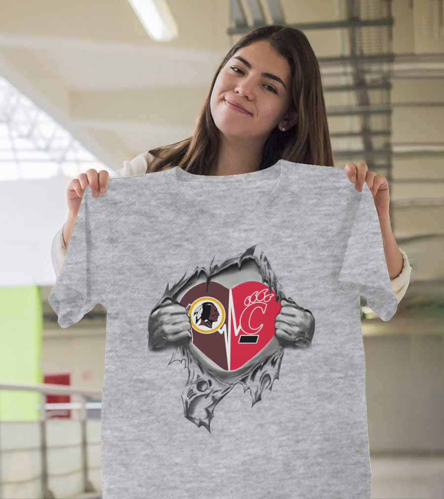 Redskins Cincinnati Bearcats Heartbeat Loyalty Fusion T-Shirt