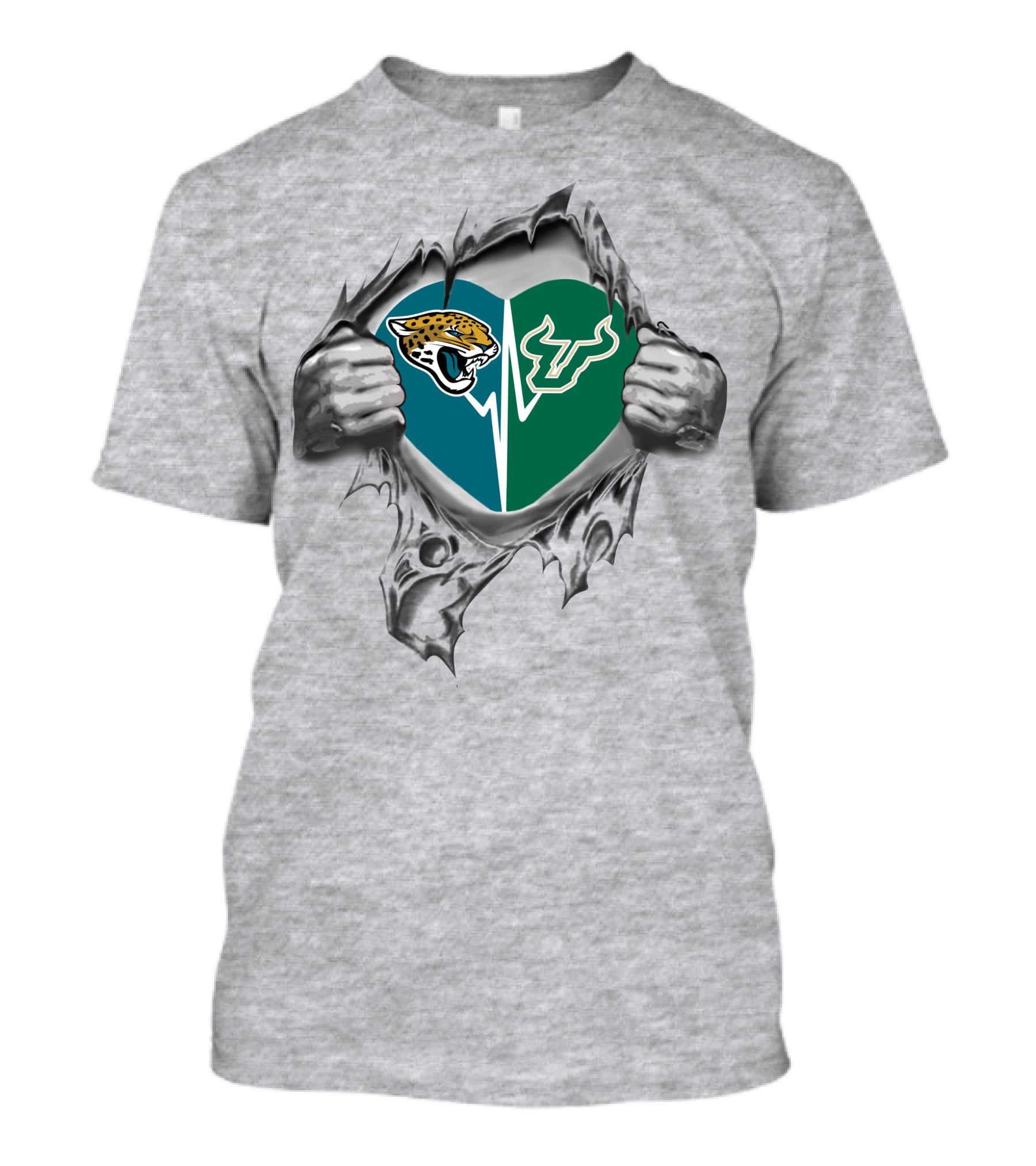 Jaguars South Florida Bulls Heart T-Shirt