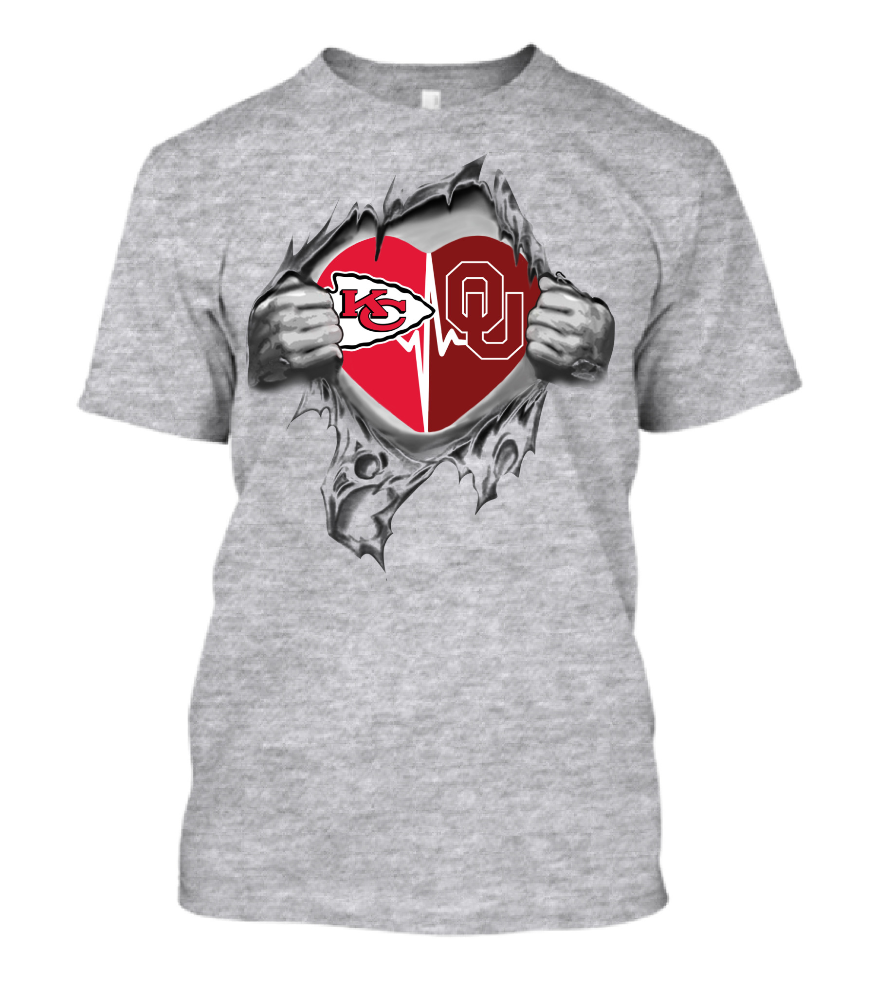 Chiefs Oklahoma Sooners Heartbeat In My Heart T-Shirt