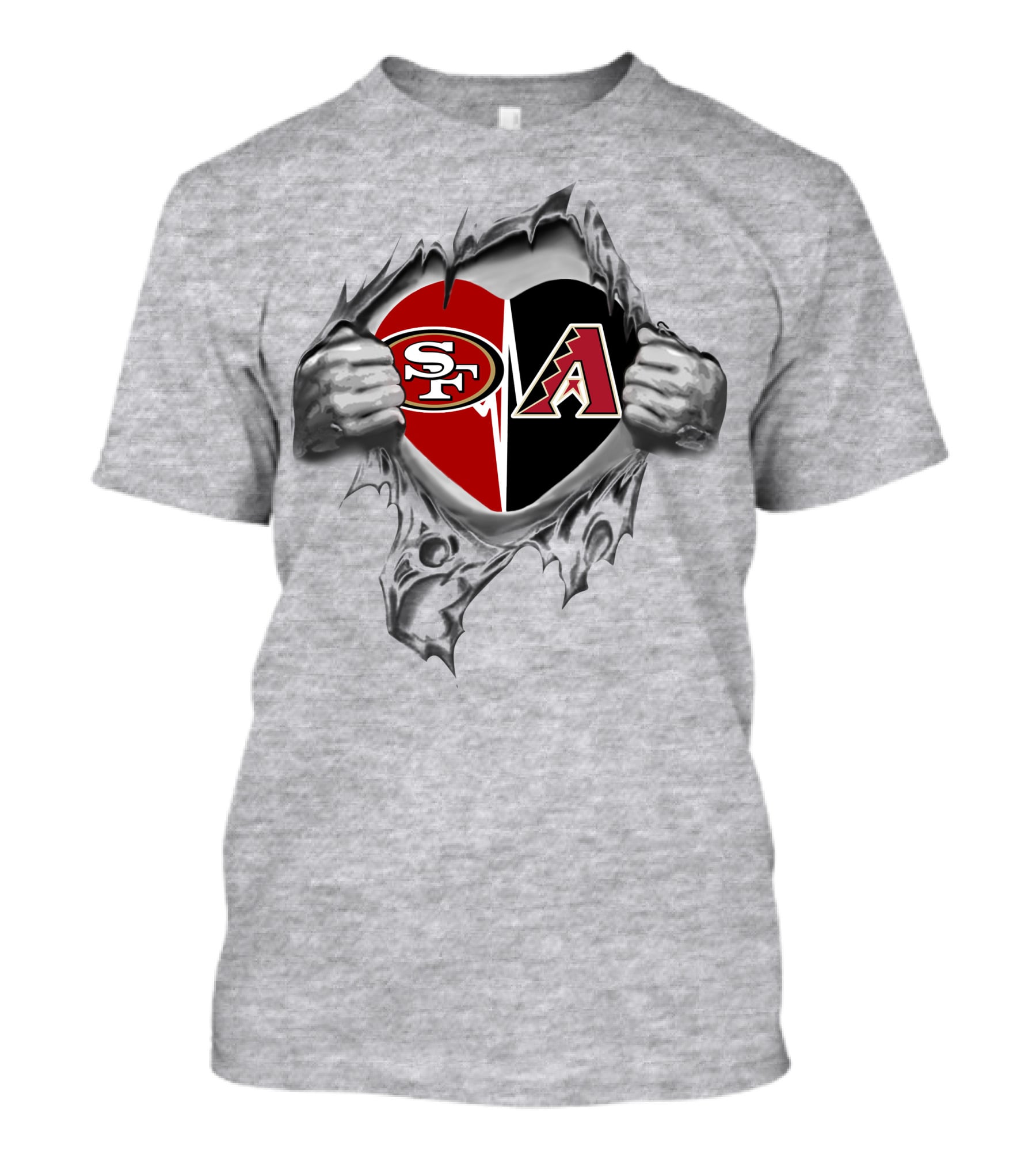 49ers Arizona Diamondbacks Heart Logo Combo T-Shirt