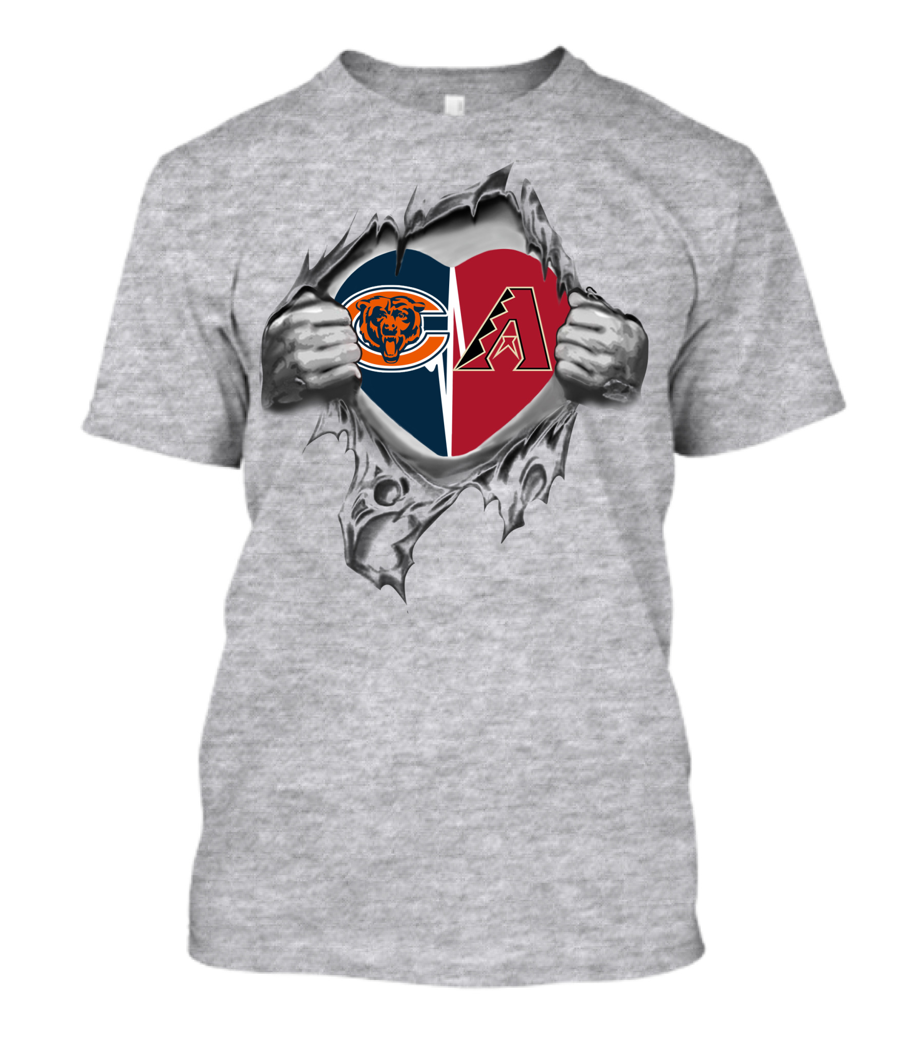 Bears Arizona Diamondbacks Heart Rip T-Shirt