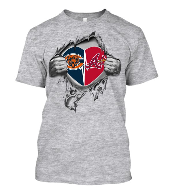 Bears Atlanta Braves Heart Torn Open To Reveal Loyalty T-Shirt