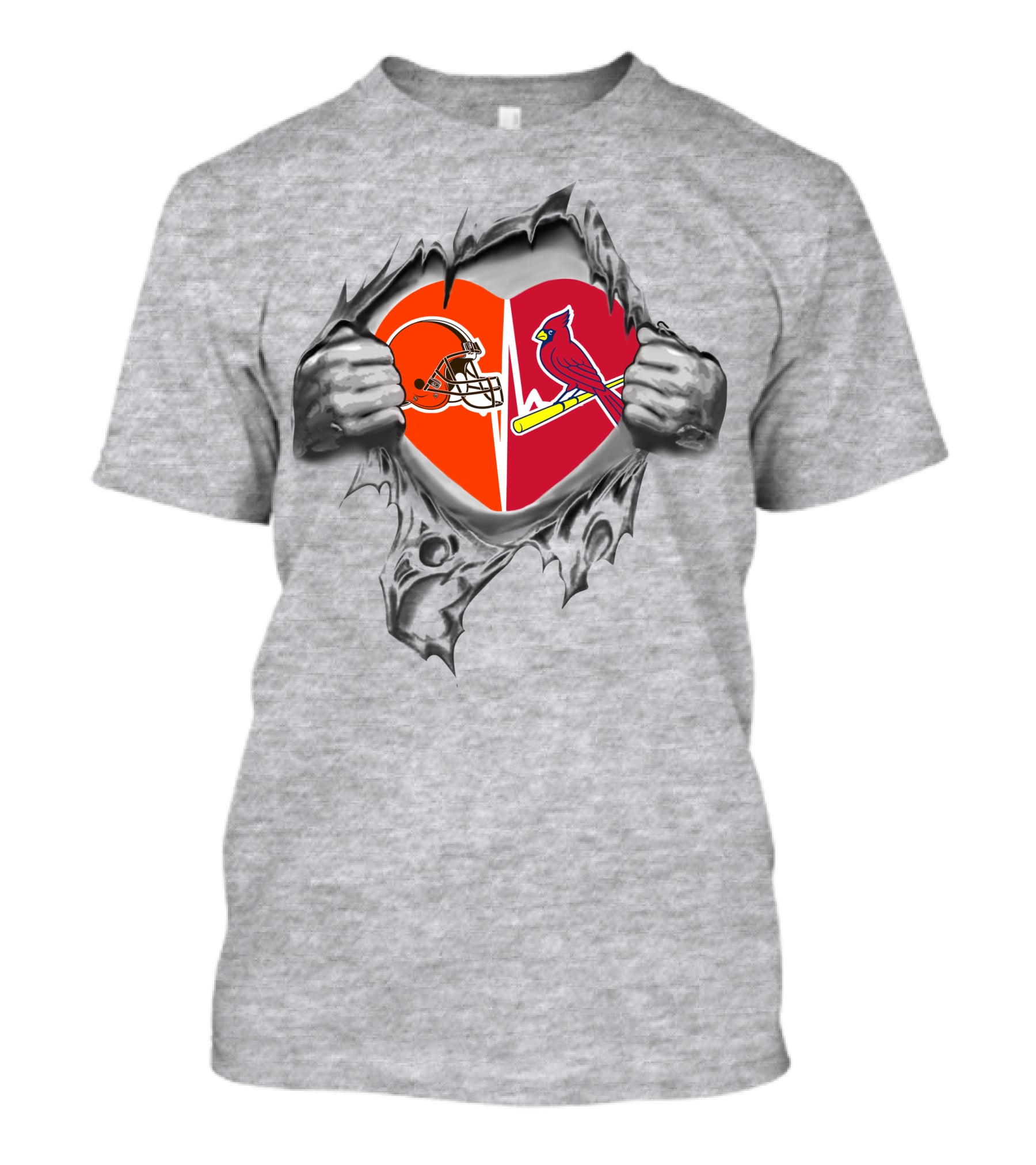 Browns St Louis Cardinals Heart Logo Passion T-Shirt