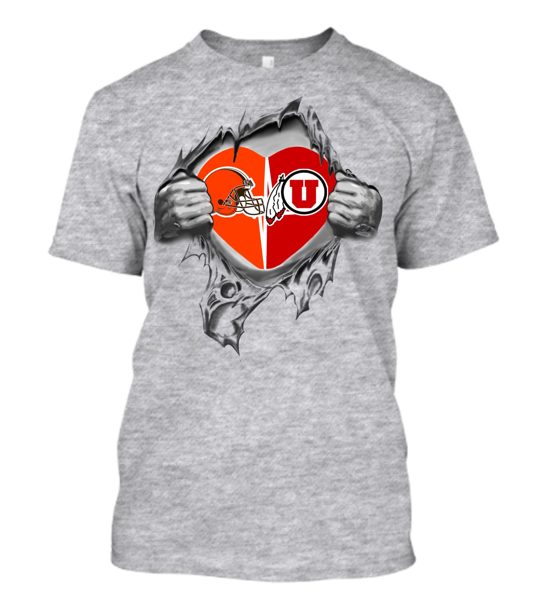 Browns Utah Utes Heart T-Shirt