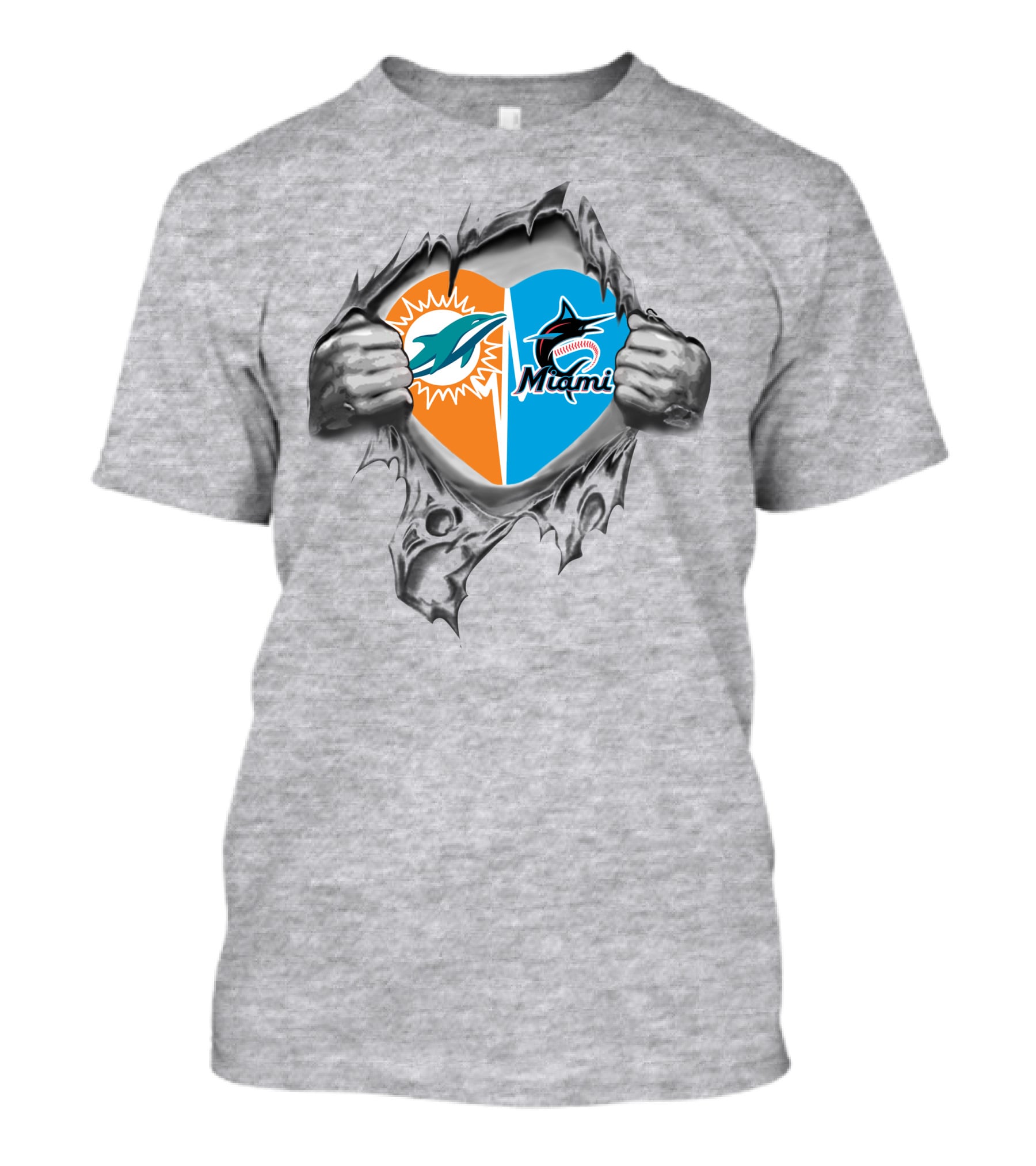 Dolphins Miami Marlins Heart T-Shirt