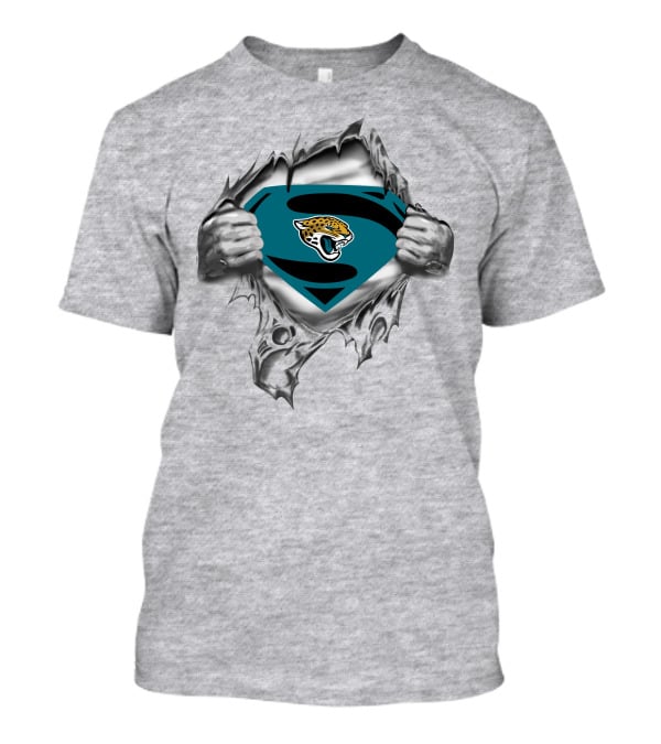 Jacksonville Jaguars Superman Logo Emblem Tear-Through T-Shirt