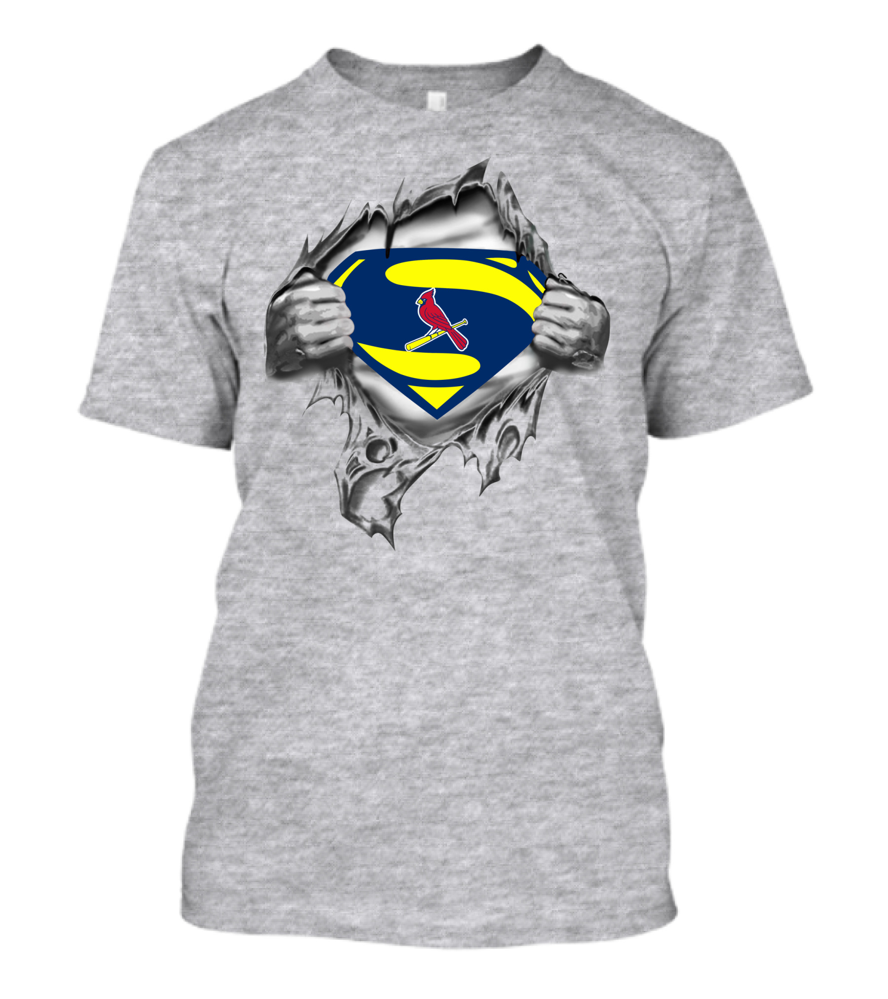 St Louis Cardinals Superman Symbol With Baseball Bat And Bird T-Shirt