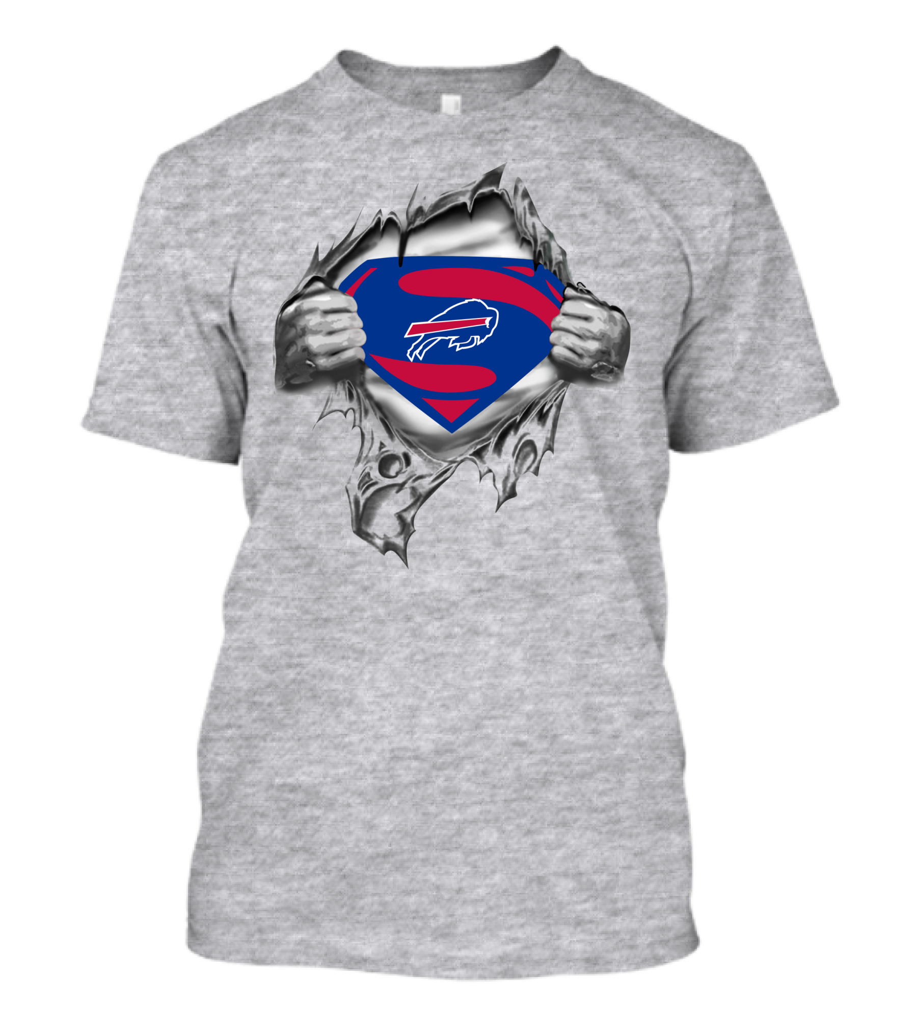 Buffalo Bills Superman Logo Chest Rip T-Shirt