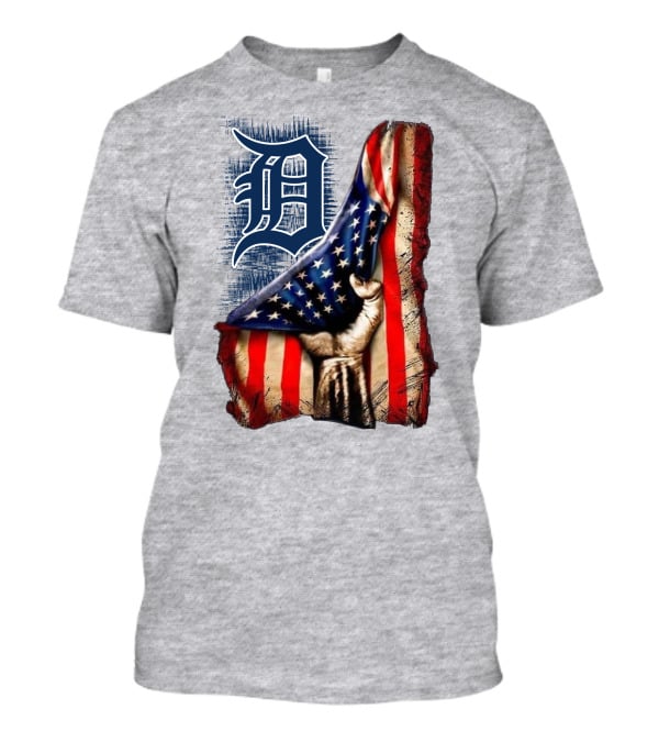 Detroit Tigers American Flag Patriotic Design 230 T-Shirt