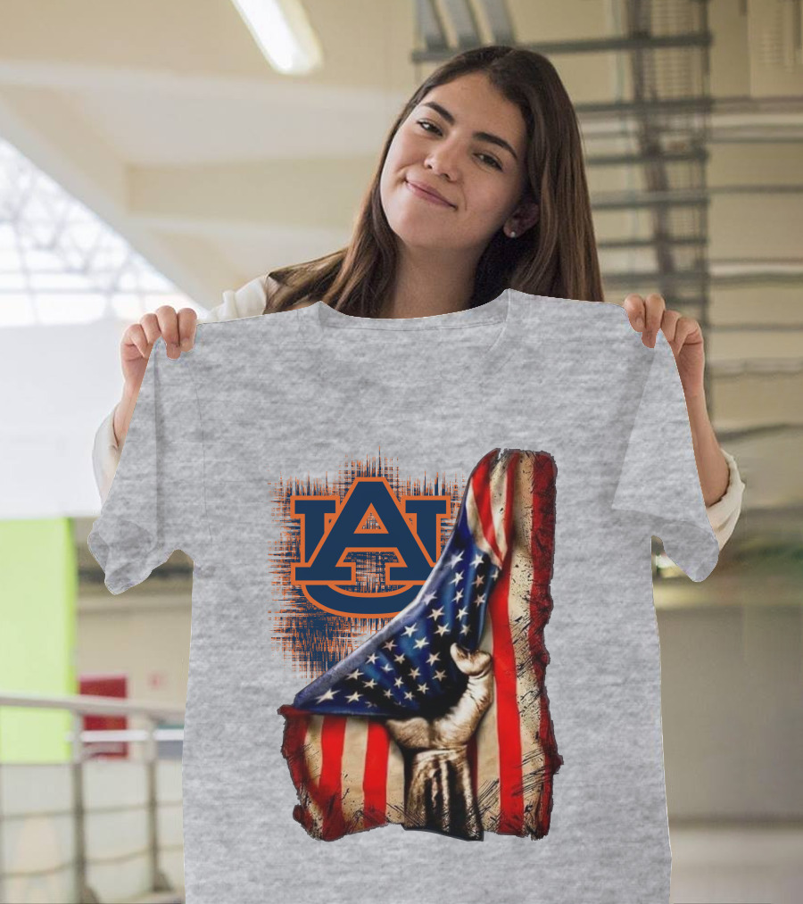 Auburn Tigers American Flag Patriotic T-Shirt