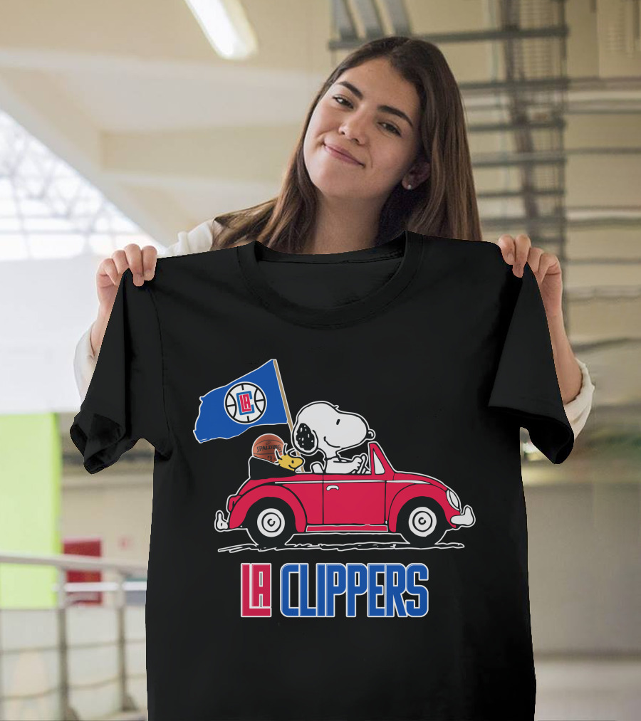 LA Clippers Snoopy Ride Car Basketball Peanuts T-Shirt