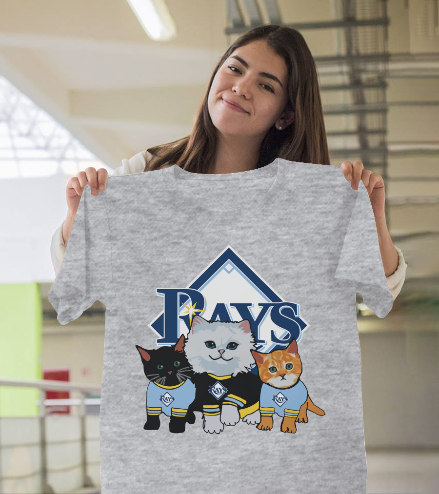 Rays Cats Wearing Team Jerseys Tampa Bay T-Shirt