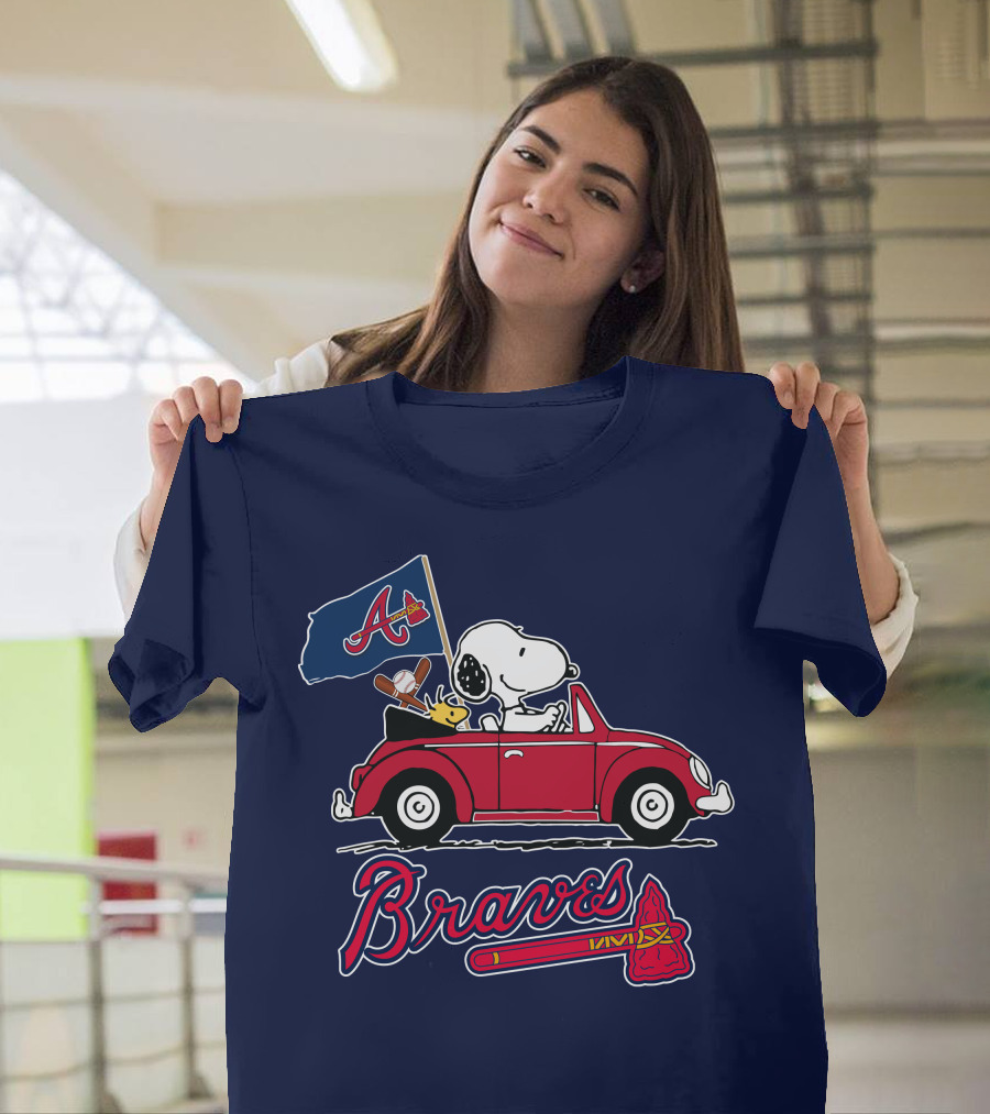 Atlanta Braves Snoopy Woodstocks Car Adventure T-Shirt