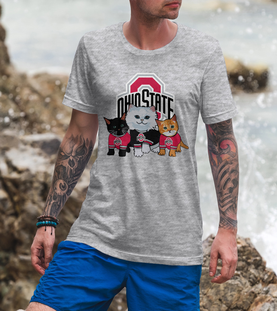 Ohio State Buckeyes Cats In Team Jerseys T-Shirt