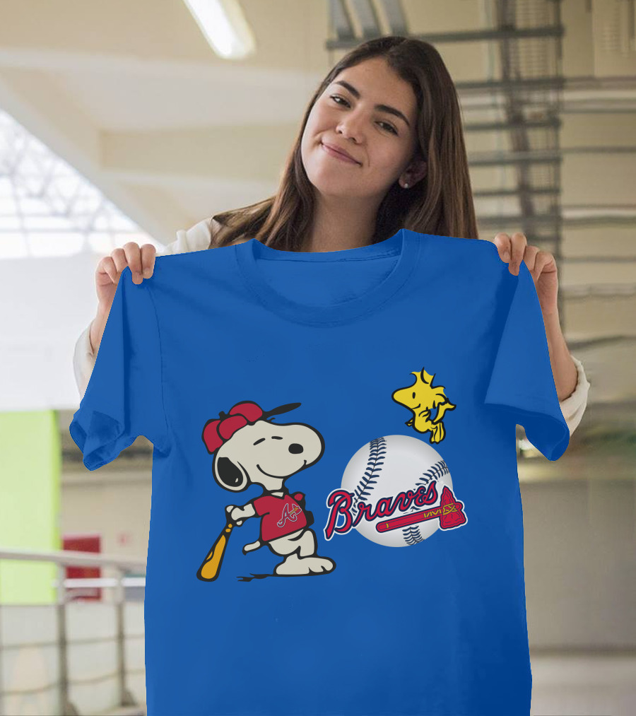 Braves Snoopy Woodstock Baseball Atlanta Peanuts T-Shirt