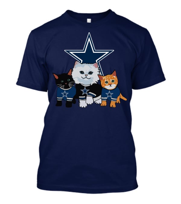 Dallas Cowboys Cute Cats With Star Logo Trio T-Shirt