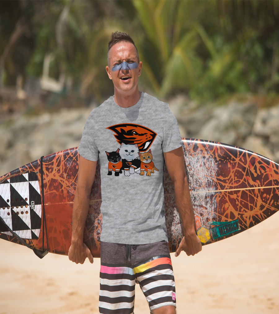 Oregon State Beavers Cats In Team Jerseys T-Shirt