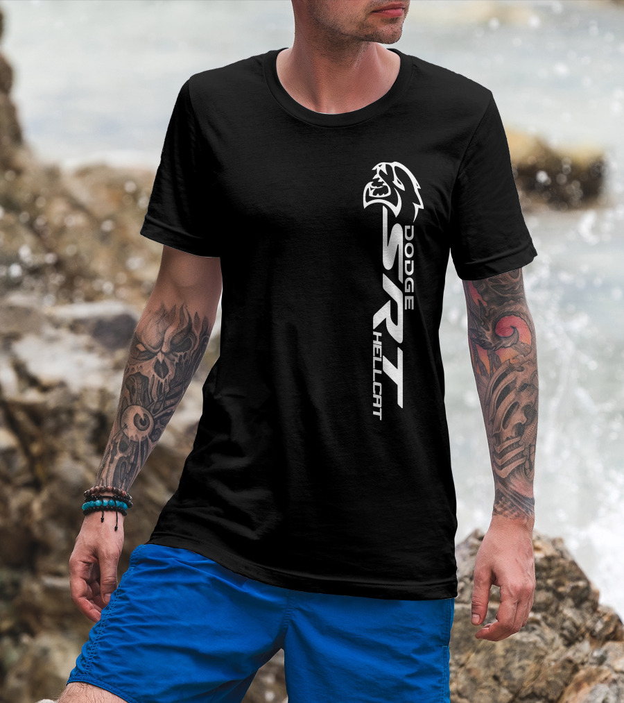 Dodge SRT Hellcat Logo With Cat Head T-Shirt