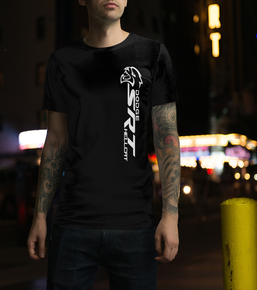 Dodge SRT Hellcat Logo With Cat Head T-Shirt