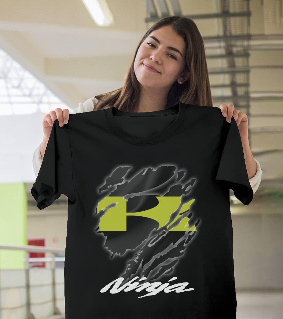 Ninja Kawasaki Iconic R Logo with Dynamic Claw Marks T-Shirt