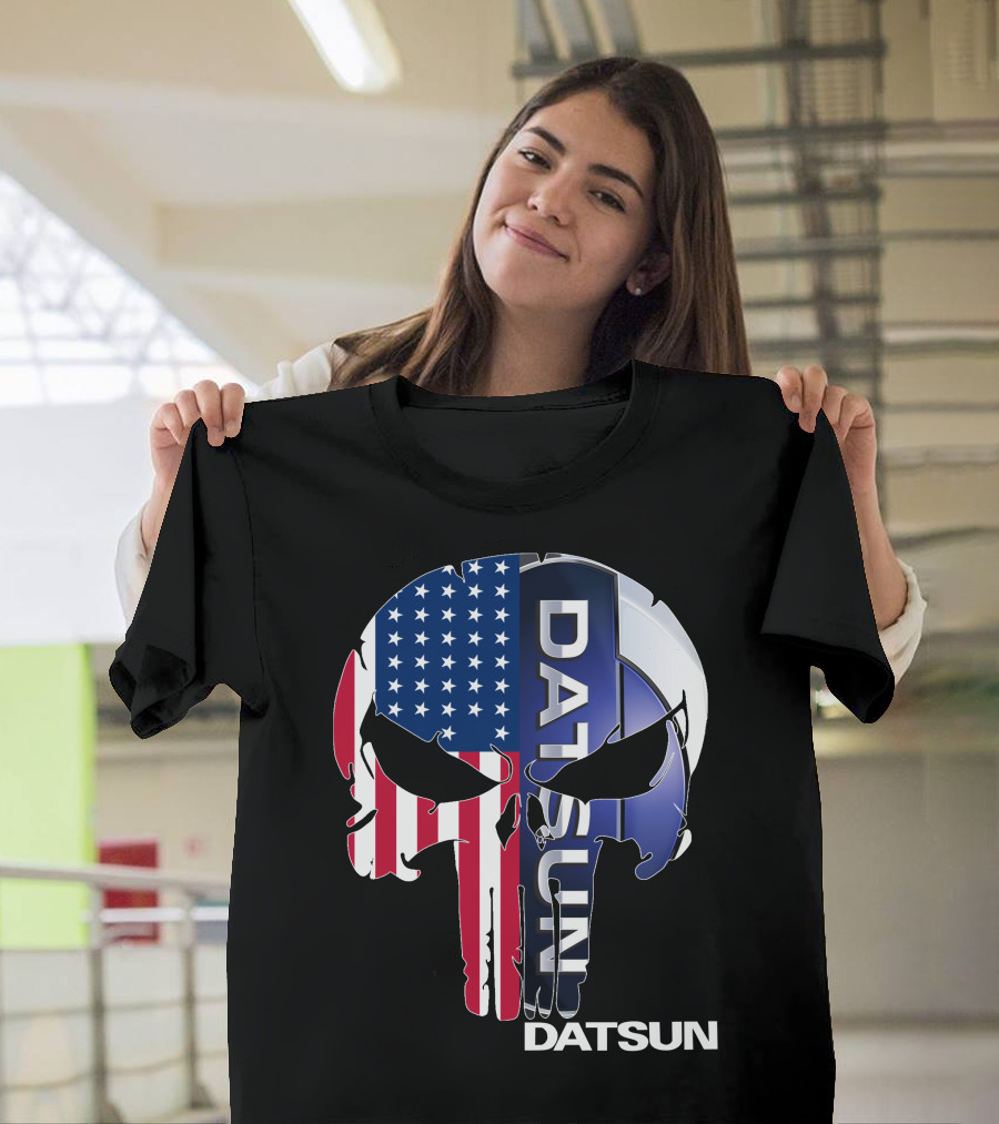 Datsun Punisher Skull American Flag T-Shirt