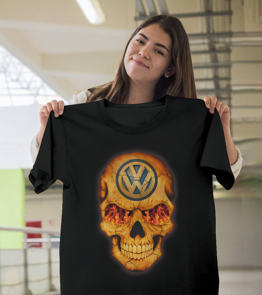 VOLKWAGEN Skull Flaming Eyes T-Shirt