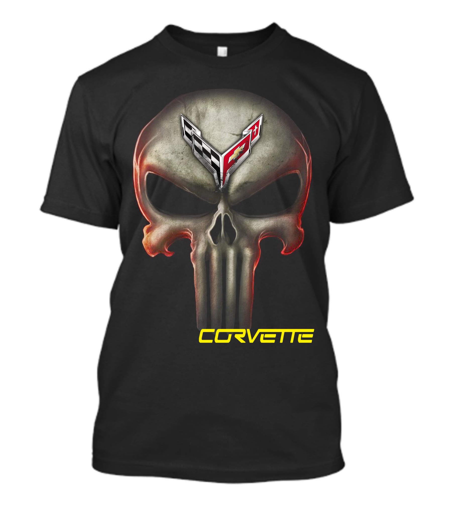 Corvette C8 Logo Skull T-Shirt