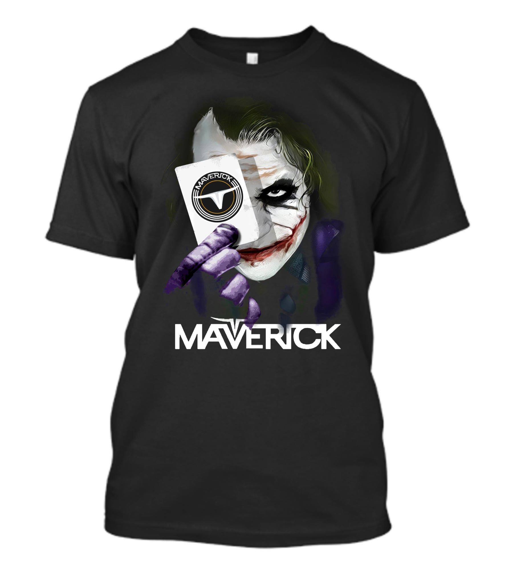 Maverick Card Joker With Iconic Face And Text T-Shirt