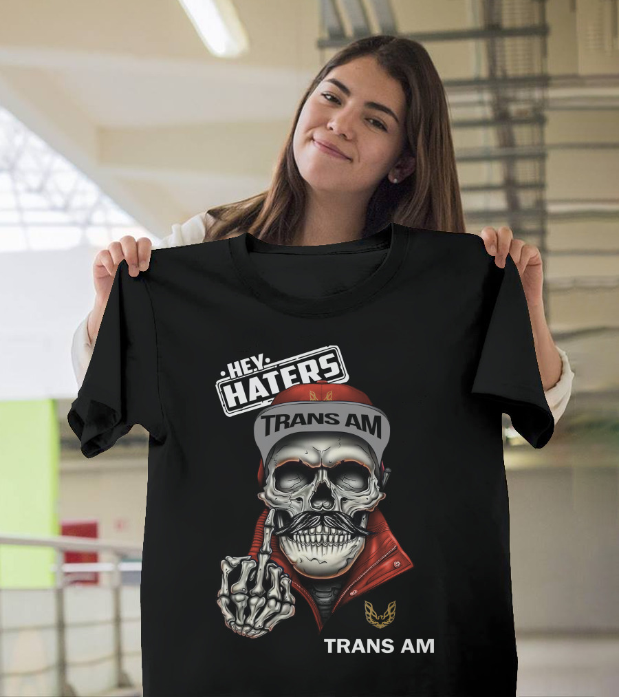 HEY HATERS TRANS AM Skull with Jacket and Cap T-Shirt