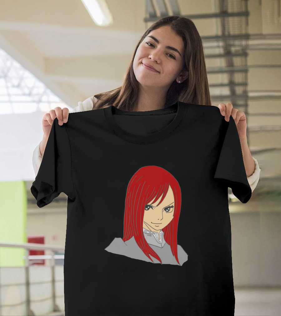 Erza Scarlet Anime Character Red Hair T-Shirt