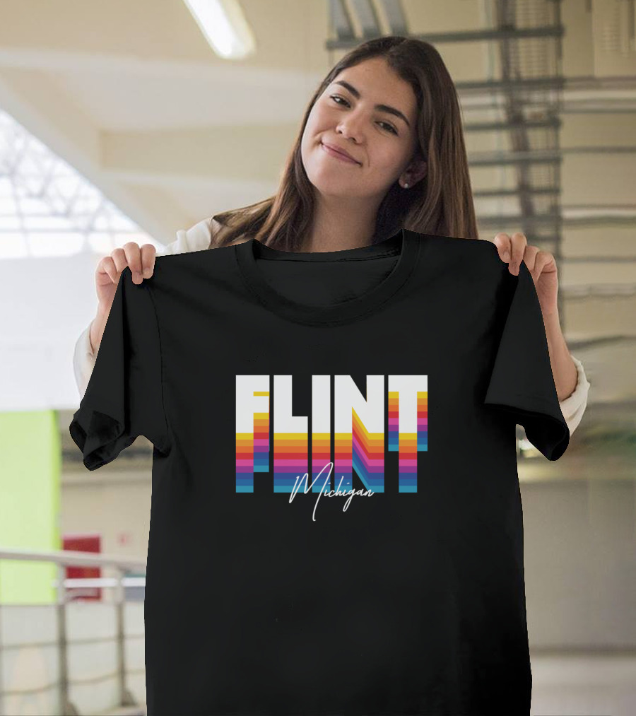 Flint Michigan Retro Vintage Clothing Bold Colorful T-Shirt