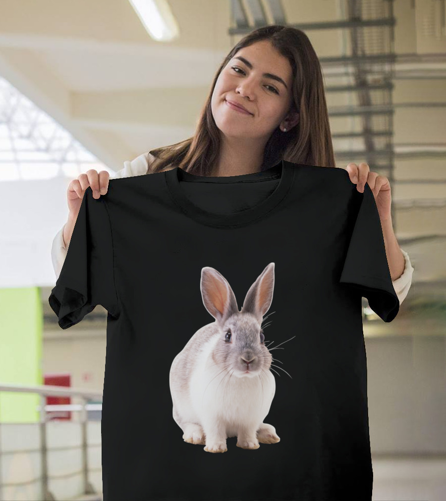 Pet Rabbit White Gray Color T-Shirt