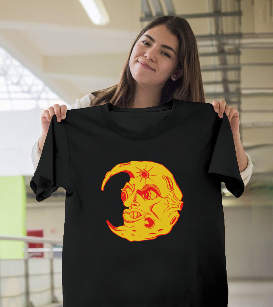 Yellow Moon Face with Expressions T-Shirt