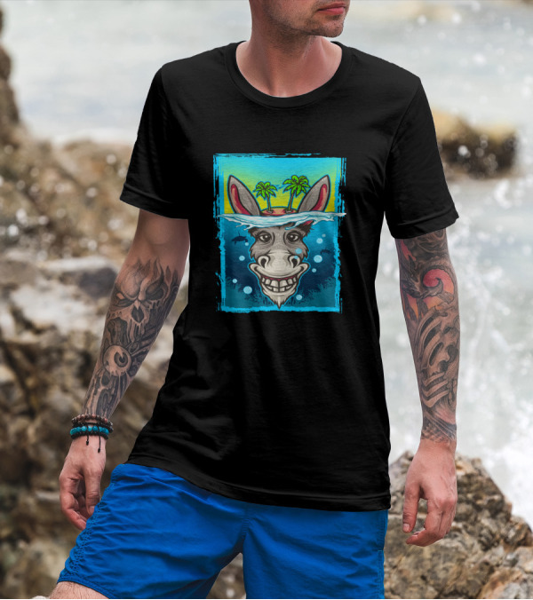 Beach Donkey Island Palms Ocean Adventure T-Shirt